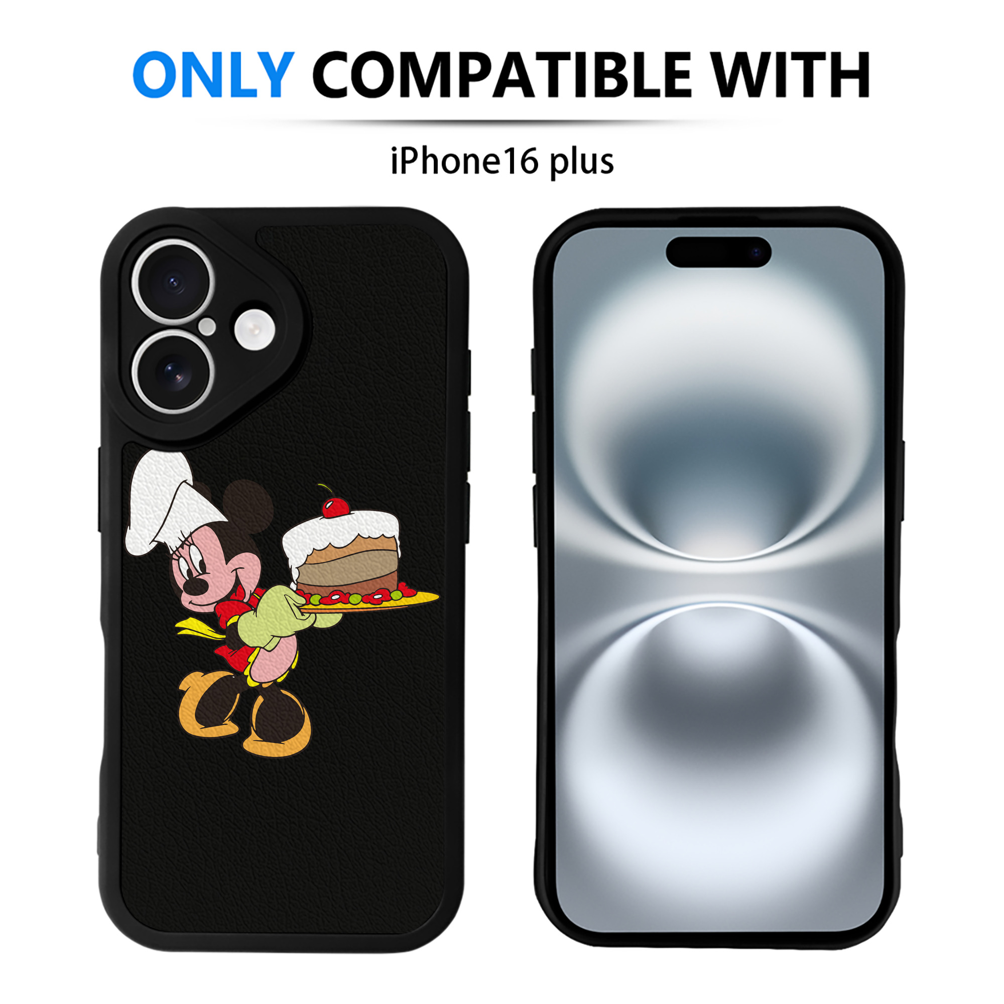 （画像用） ミッキーマウス Mickey Mouse 【iPhone 16シリーズ対応】シリコンスマホケース（レザー調） 材質：シリコン